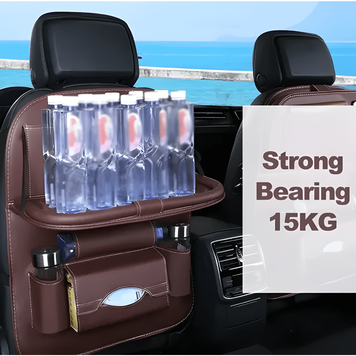 X2 Ecocuero Organizador Auto Respaldo De Asiento Portav #634-4