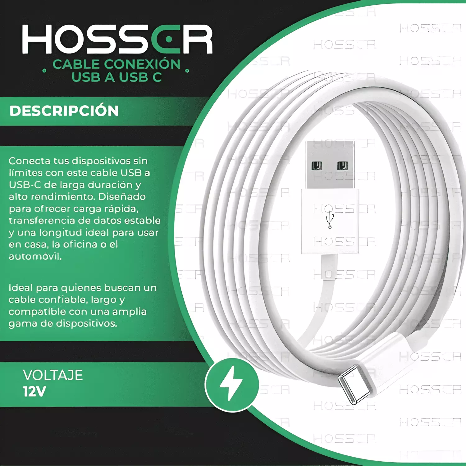 Cable conexion USB to USB c 5 metros Blanco-3
