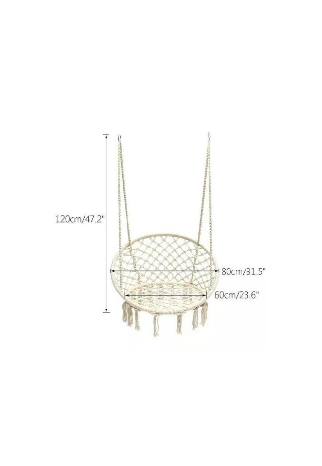 Silla hamaca colgante para terraza o jardín color blanco-3
