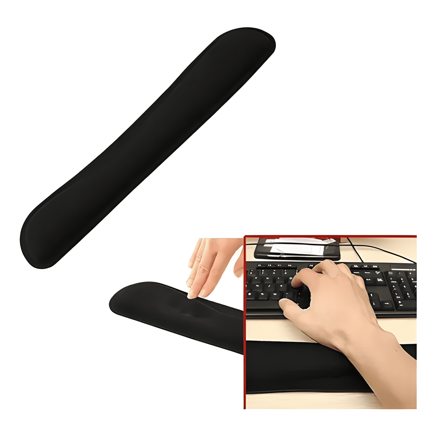 Reposa Muñeca Teclado Memory Foam Gel Negro-4
