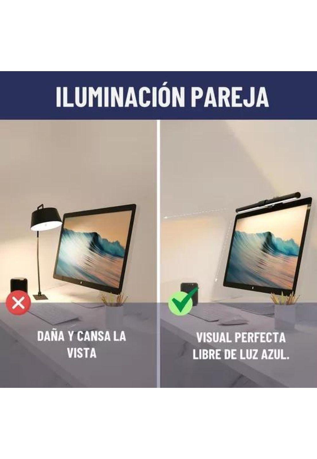 Barra de luz LED para monitor, lámpara de escritorio, notebook, color negro-3