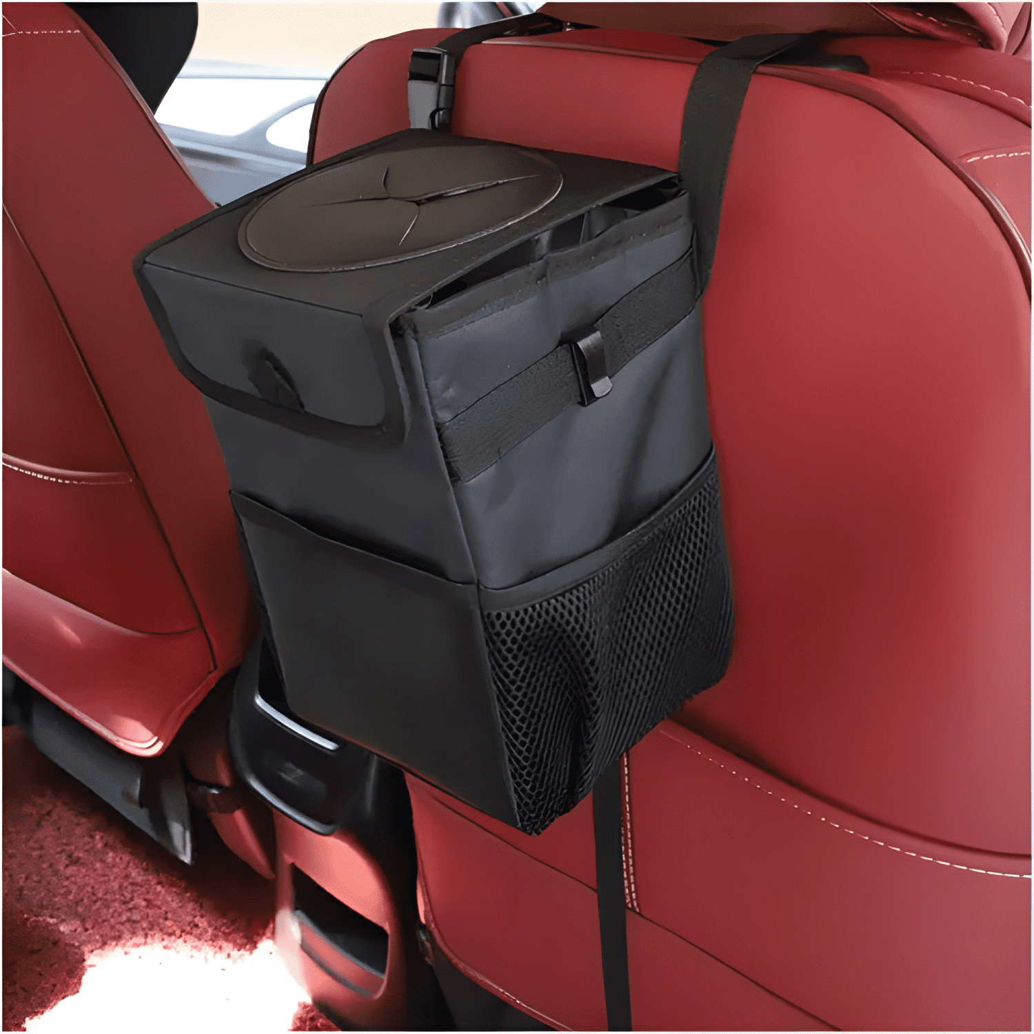Basurero para Auto Impermeable Tela Oxford con Bolsillos-1