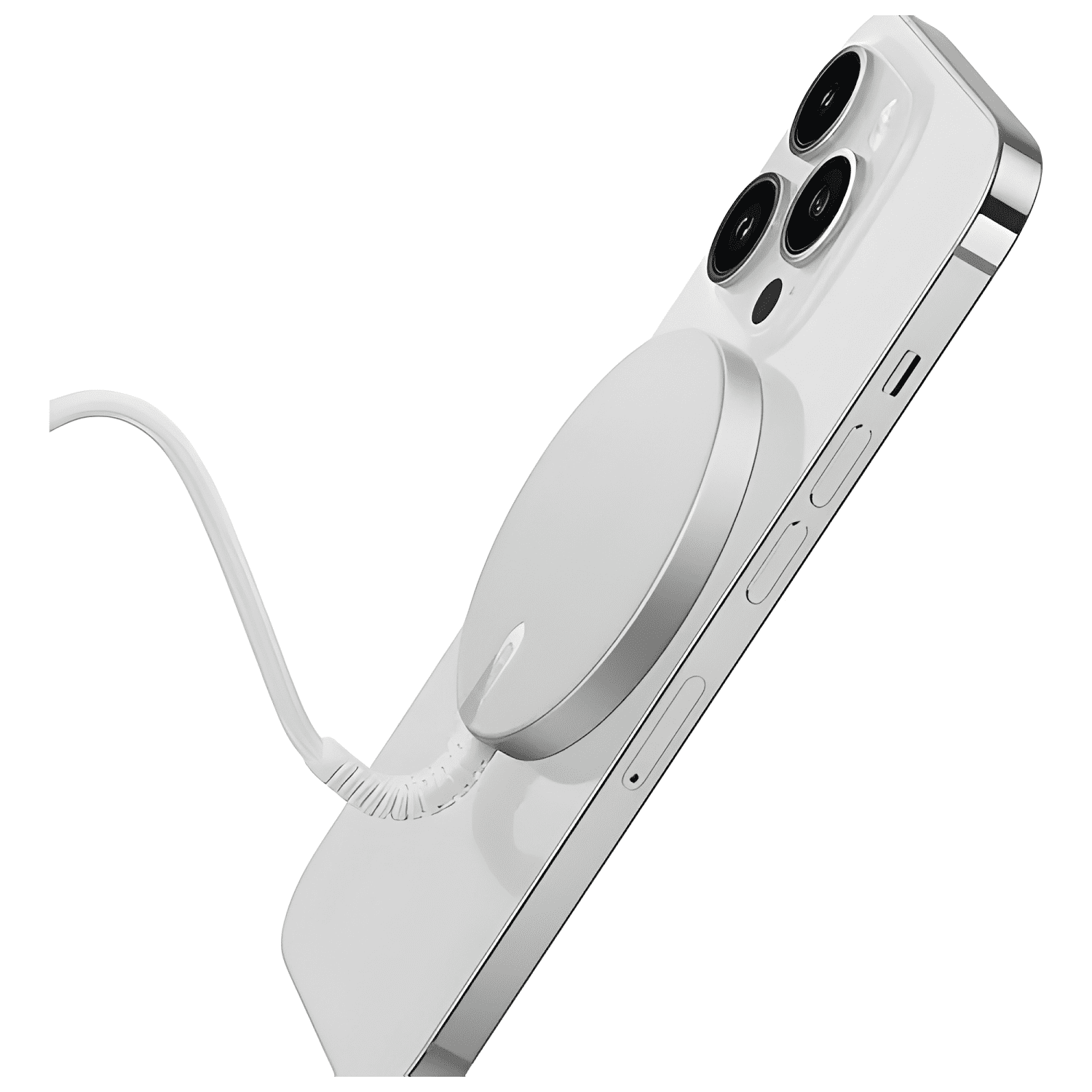 Cargador magnético inalámbrico compatible magsafe 15w Blanco-1