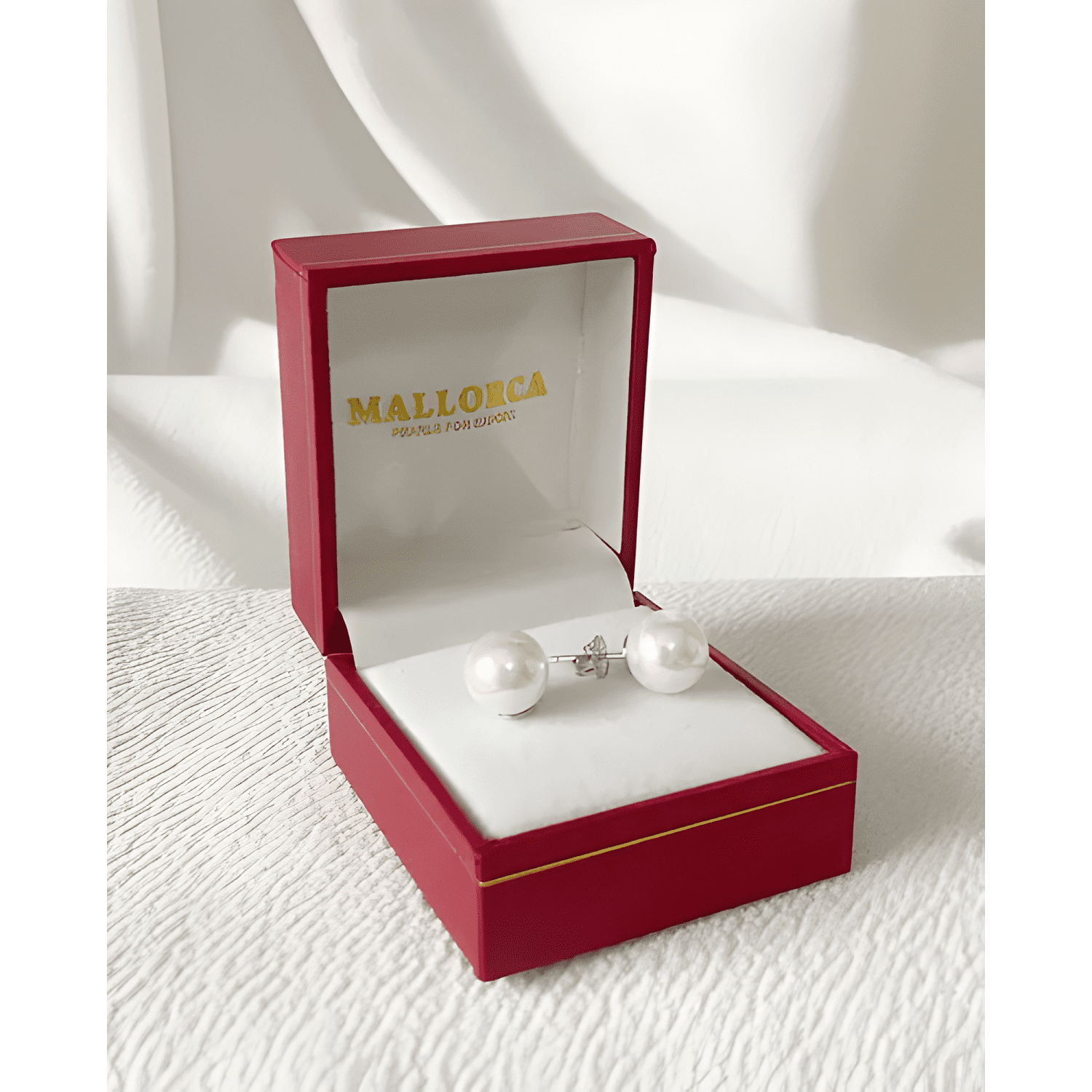 Aros De Perla 10mm Mallorca Con Base De Plata 925 #2-2