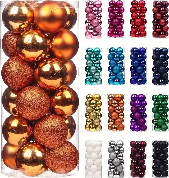 X24 Esferas Navidad Decorativa Adorno Navideño Bambalina 4cm-0