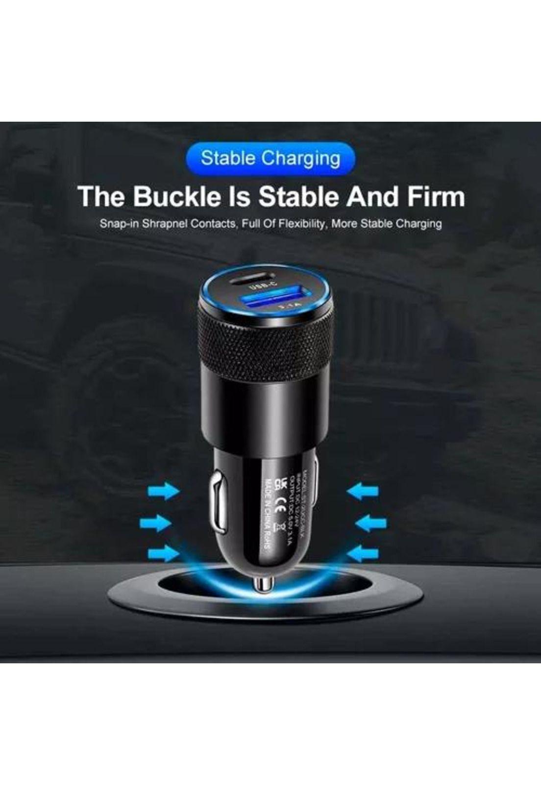 Cargador auto carga rápida tipo C 18W y USB 18W-2