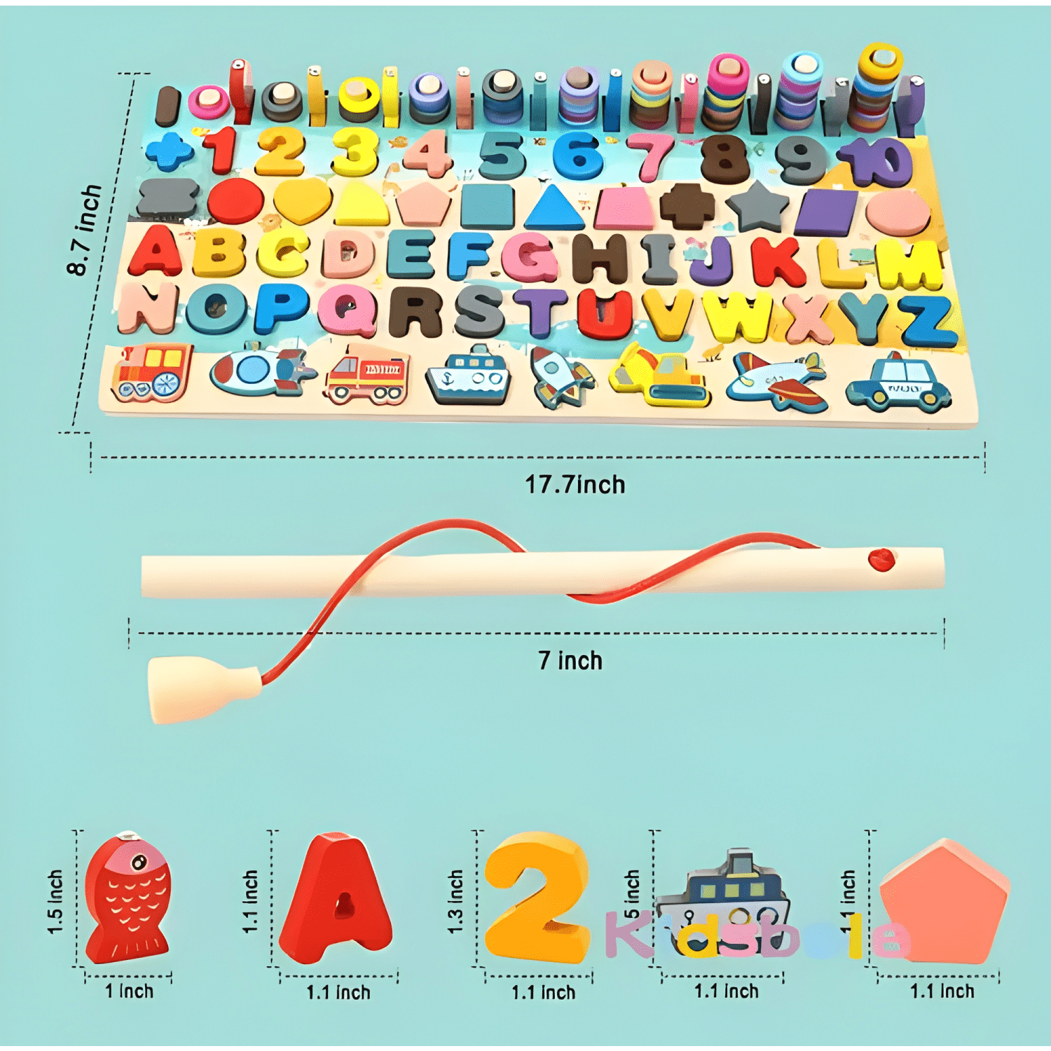 Juego didactico de madera para niños Multicolor-2