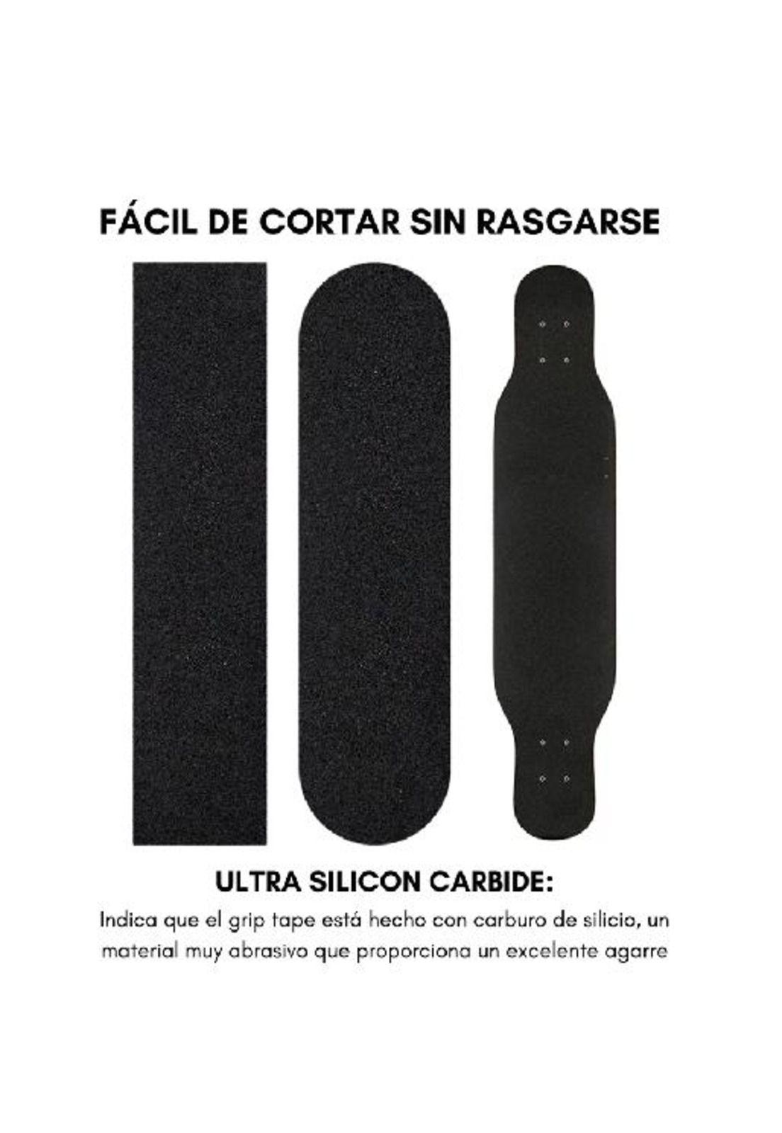 Lija skate grano fino adhesiva laminates patinetas 32x9, negro-5