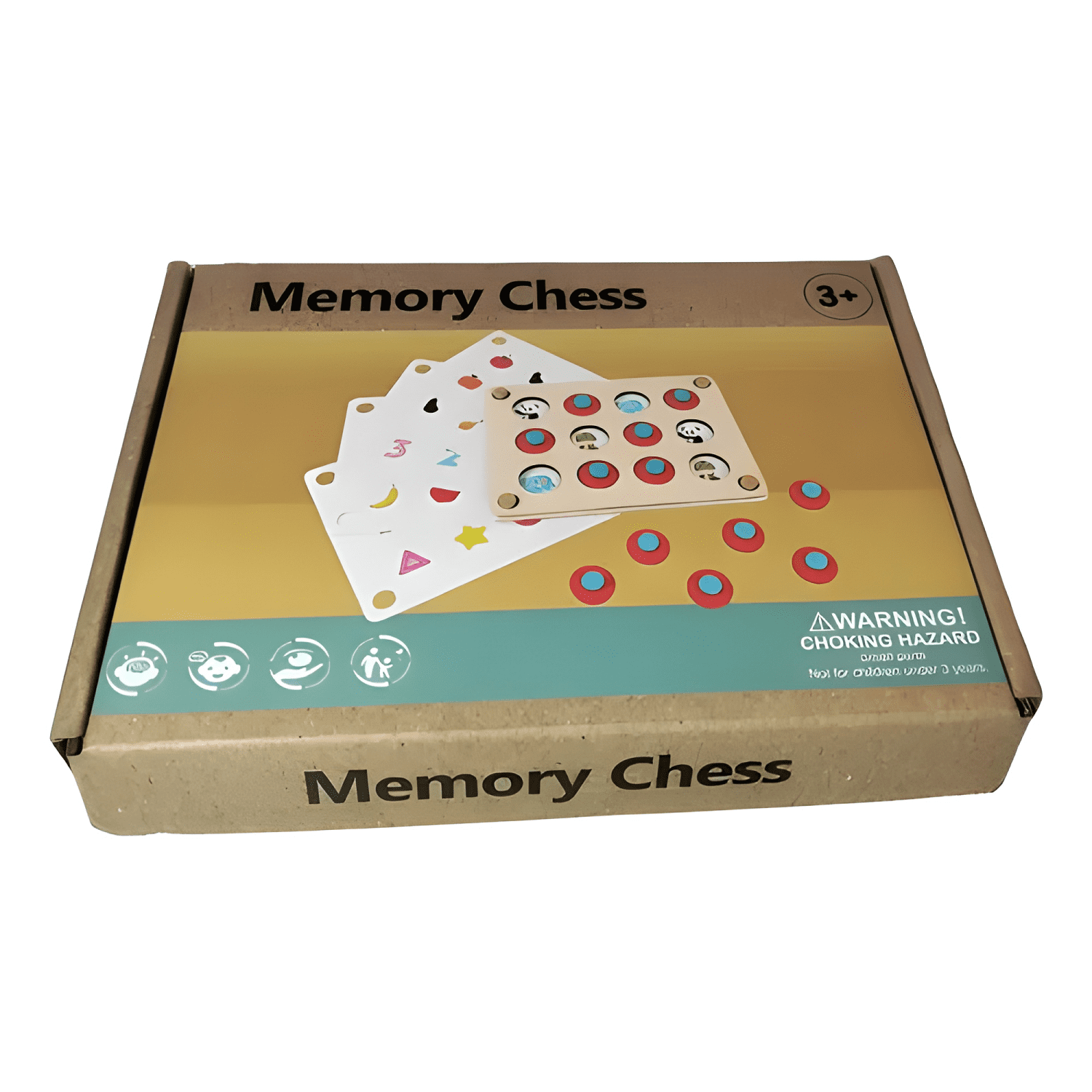 Juego didactico memorice chess de madera juguete para niño-0