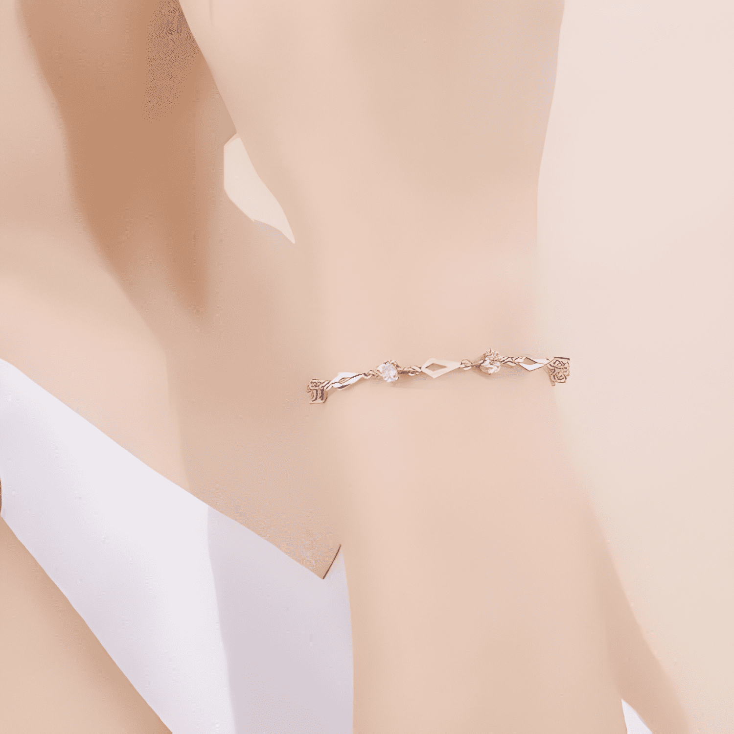 Pulsera de plata fina 925 amatista +caja redonda Lila #9-3