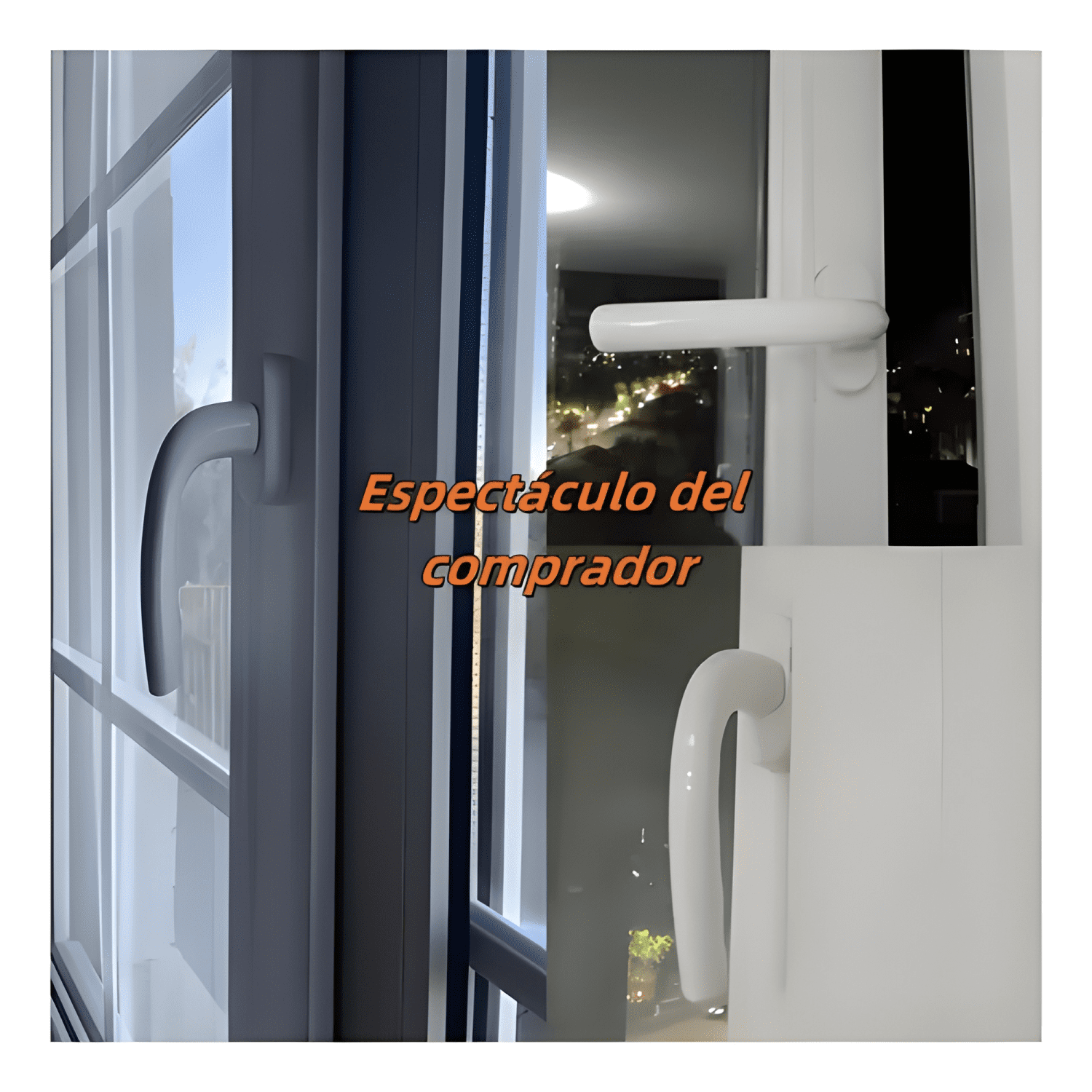 Manilla ventana aluminio y PVC 4 piezas, blanco y negro #2-3