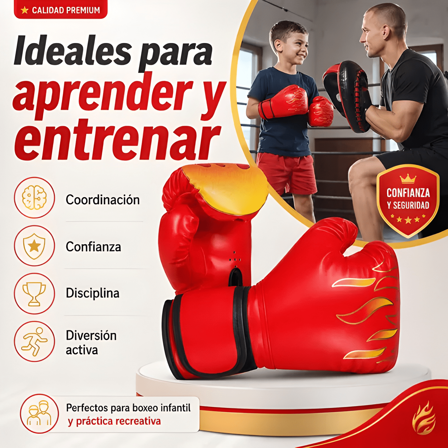 Guantes de boxeo para entrenamiento de niños-3
