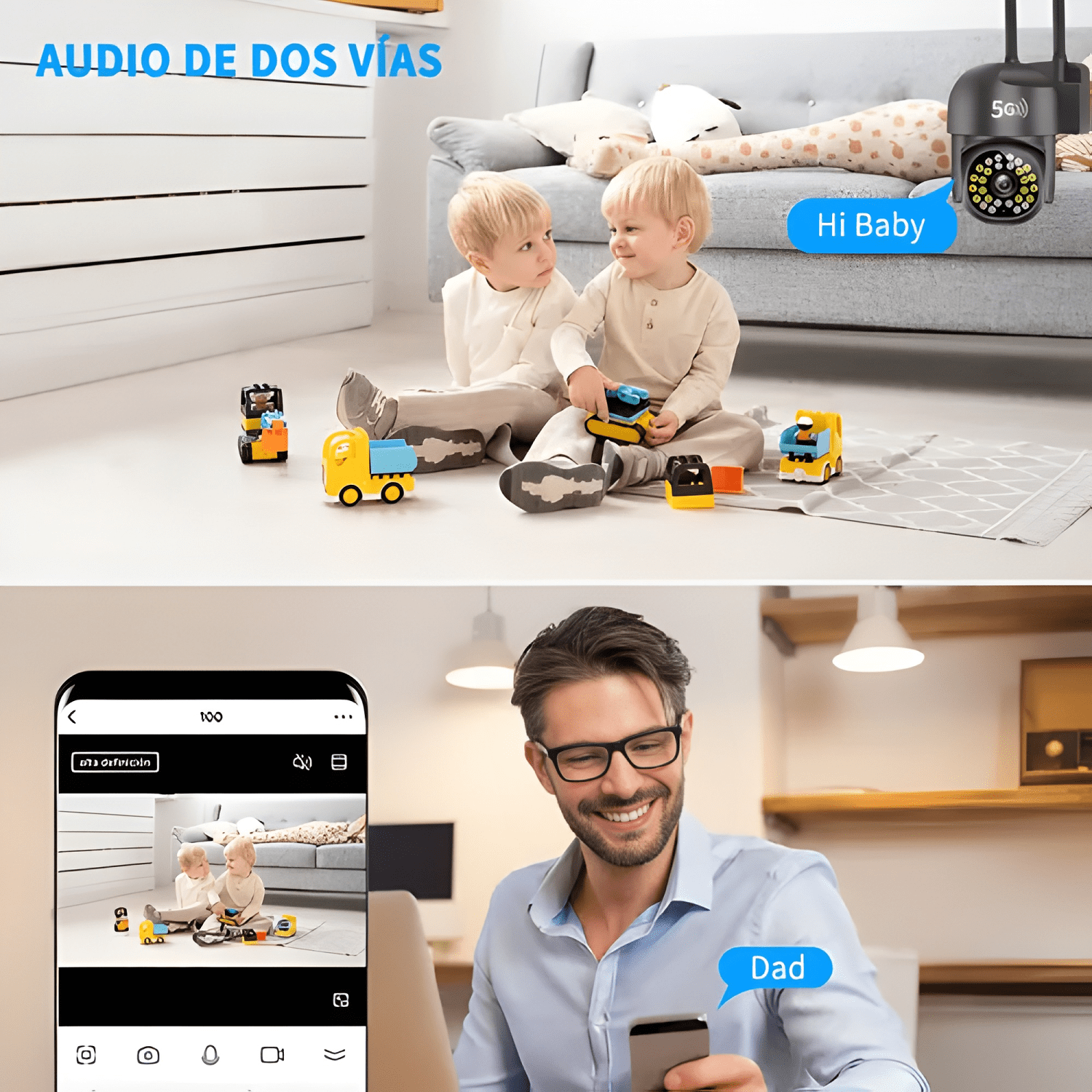 ATSG® 5g Cámaras de Seguridad con Led Alarma Wifi6-4
