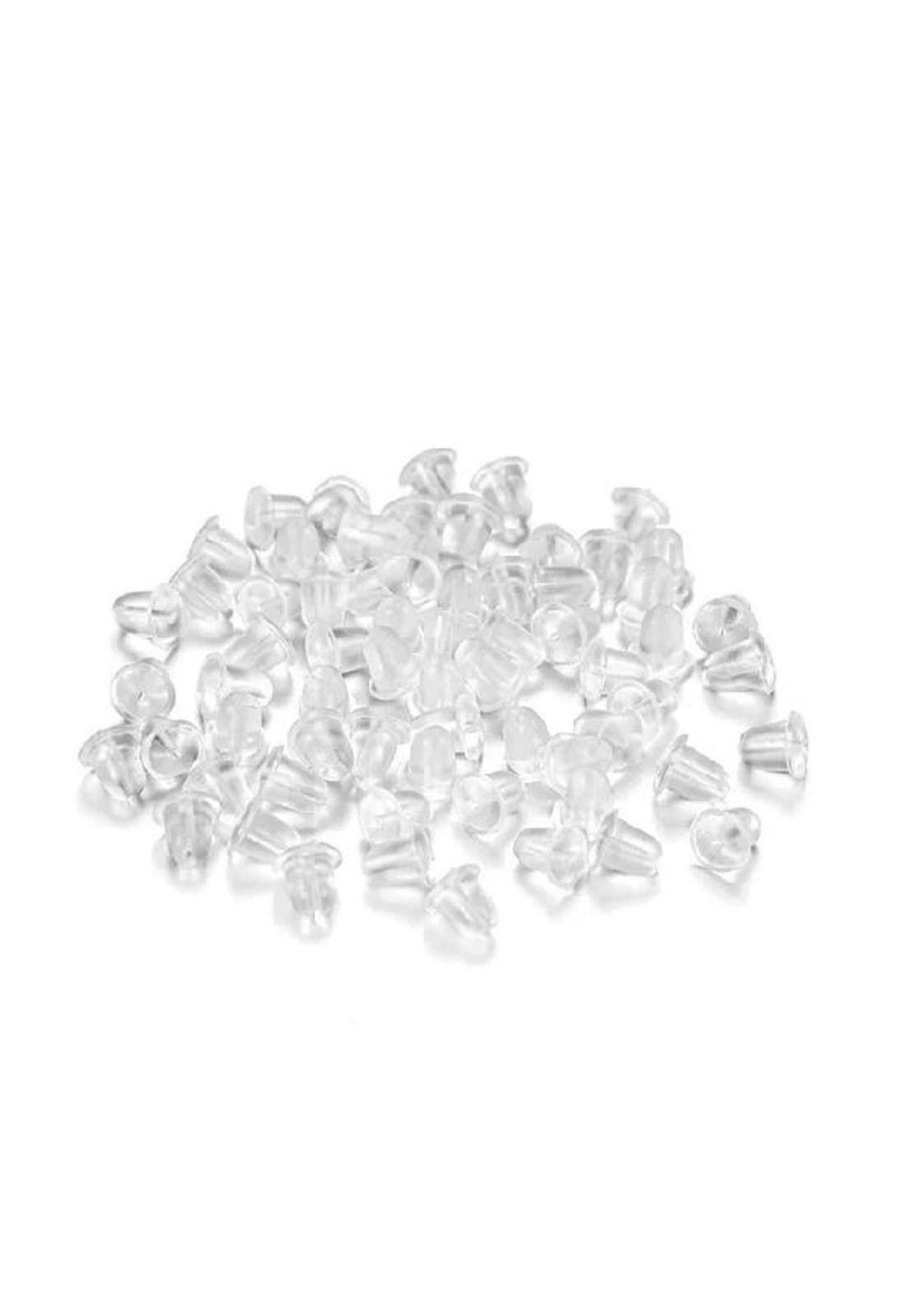 Gomas de silicona para aros, paquete con 200 unidades, color transparente-2