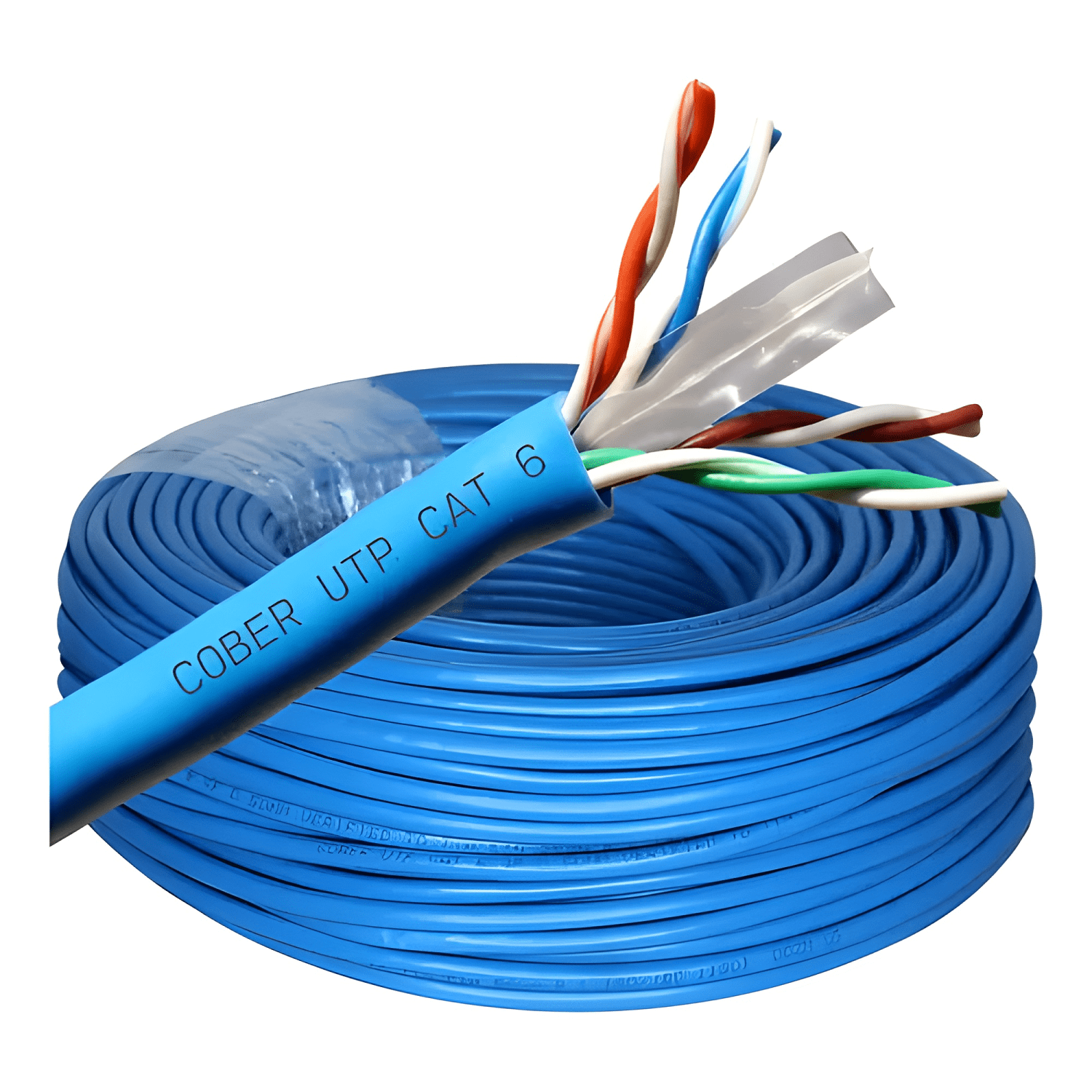 50 Metros Cable Red Cat 6 Utp Rj45 Cat6 Cober Azul-0