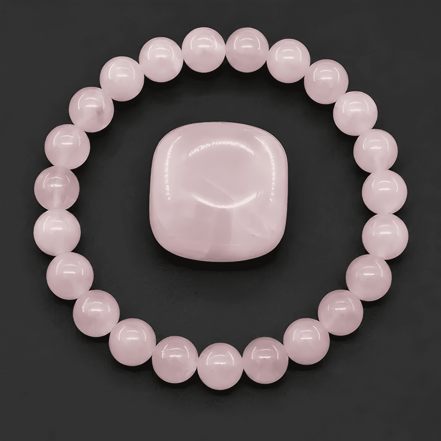Pulsera piedra cuarzo natural en 8mm Rosado-3