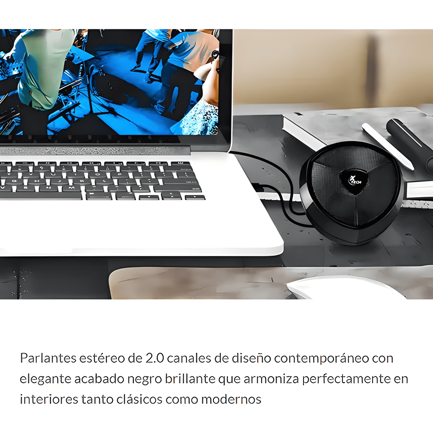 Parlantes ikonic xts-111 2 0 5w usb escritorio Negro-3