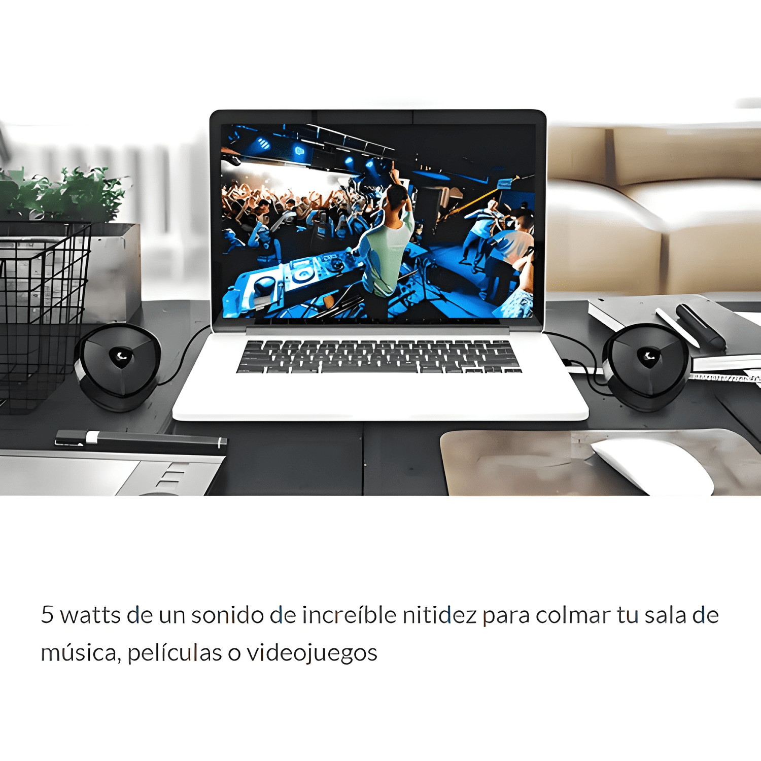 Parlantes ikonic xts-111 2 0 5w usb escritorio Negro-4