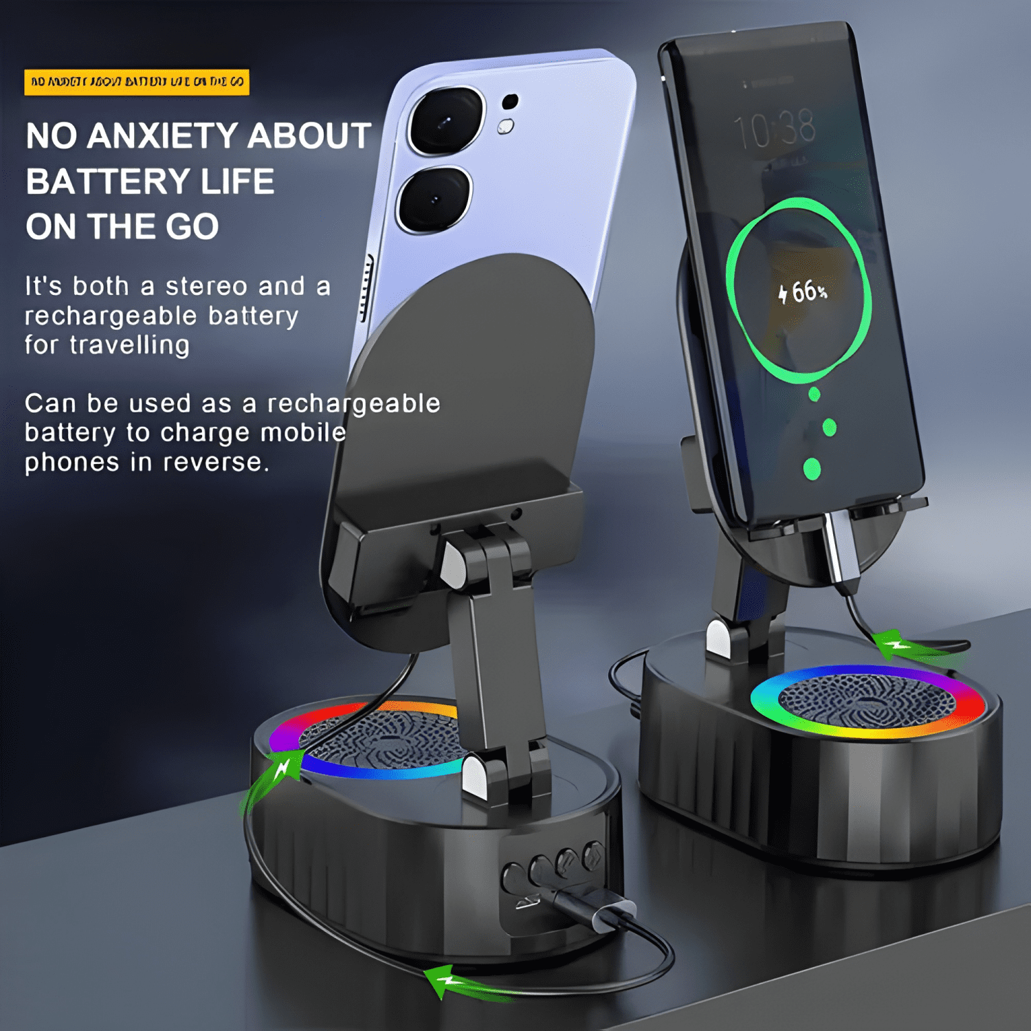 Parlante con soporte para teléfonos celulares bluetooth-2