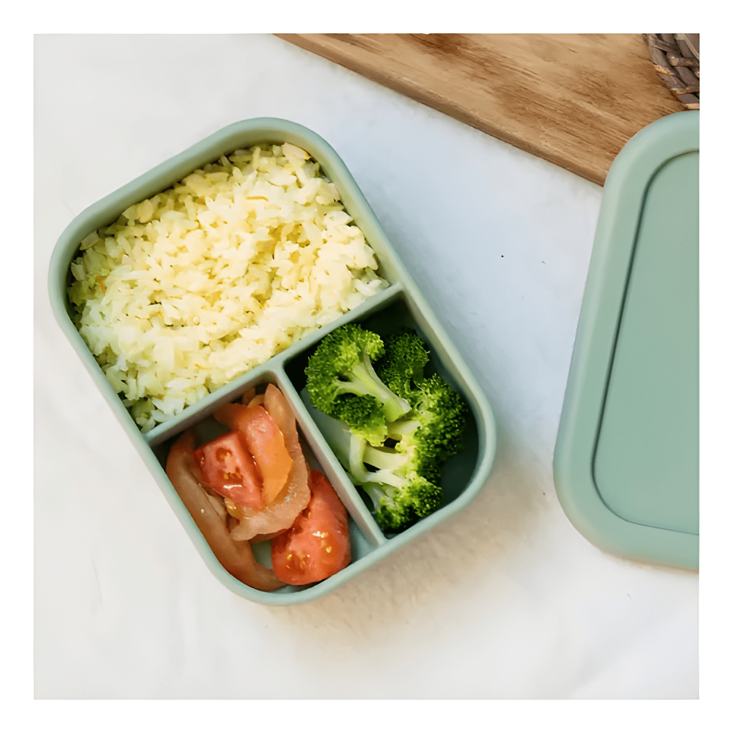 Tupper plástico hermético bento box, verde-3