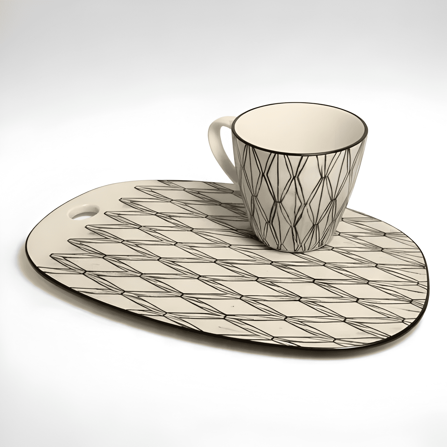 Set de plato y taza de cerámica-1