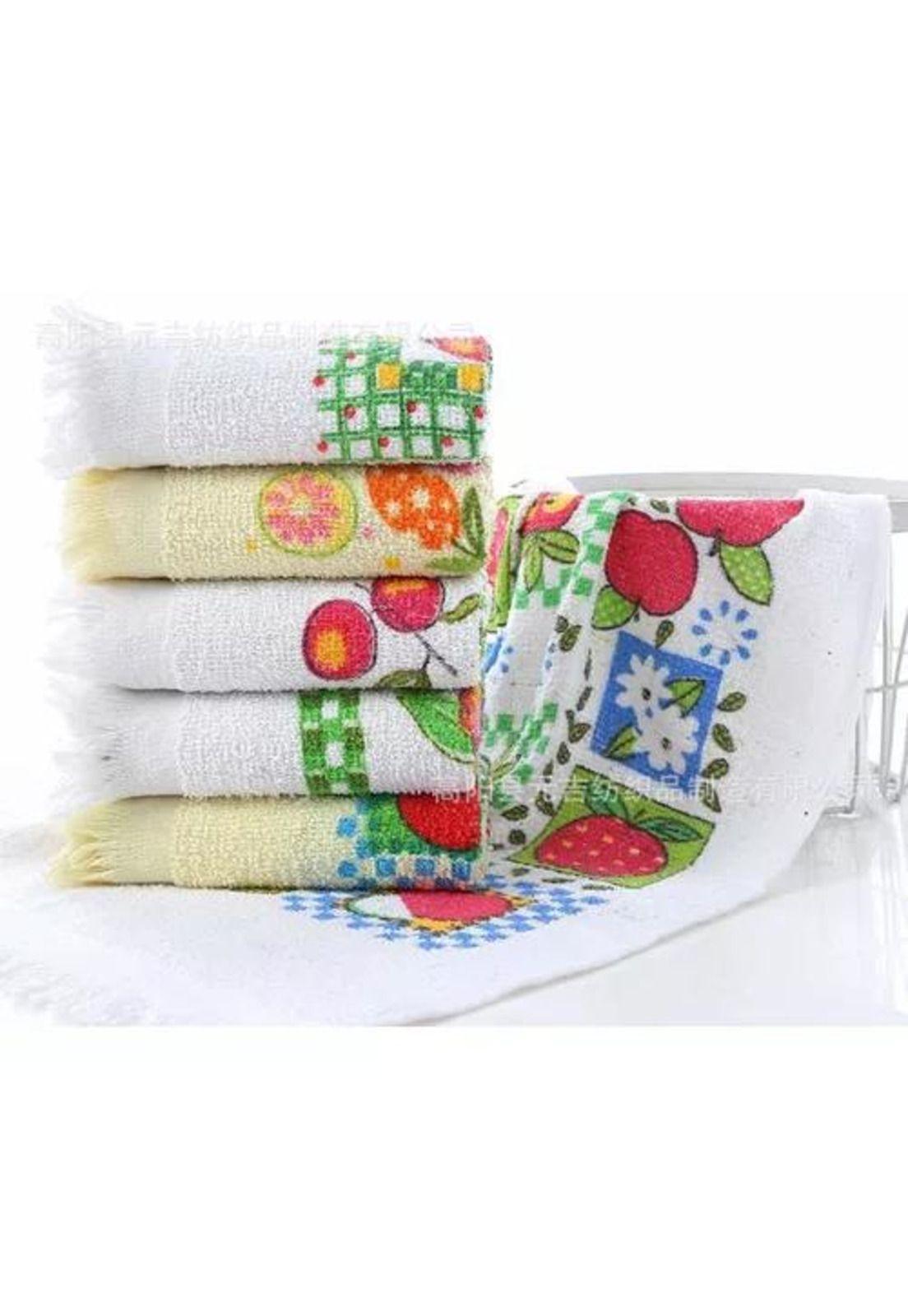 Set de 12 paños de cocina con fleco, toalla estampada-0