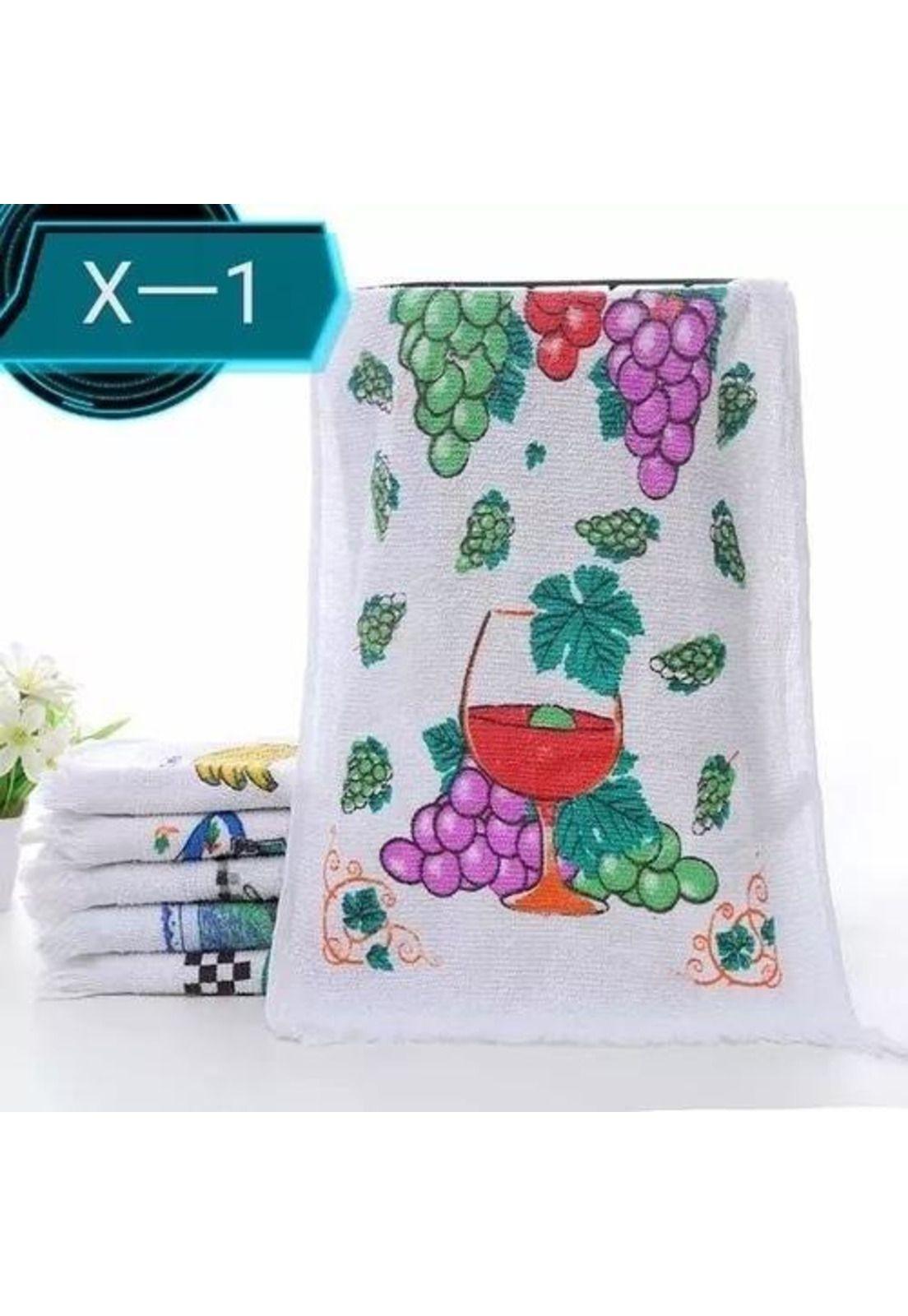 Set de 12 paños de cocina con fleco, toalla estampada-2