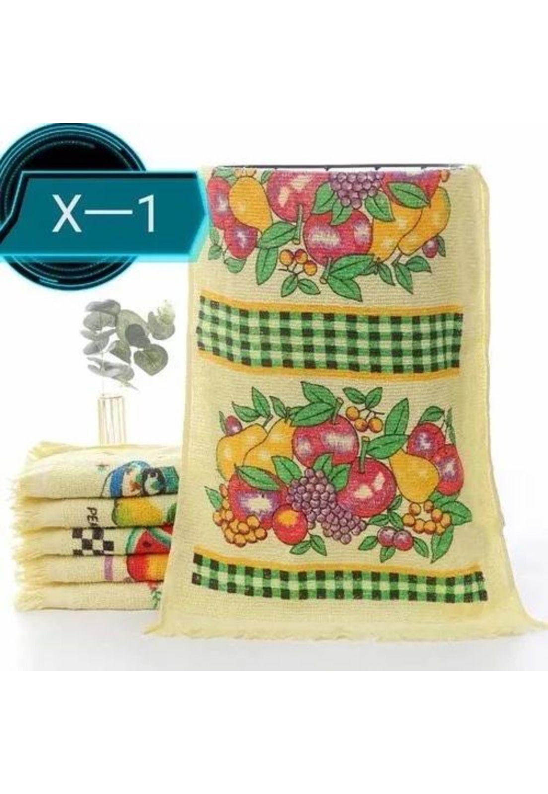 Set de 12 paños de cocina con fleco, toalla estampada-3