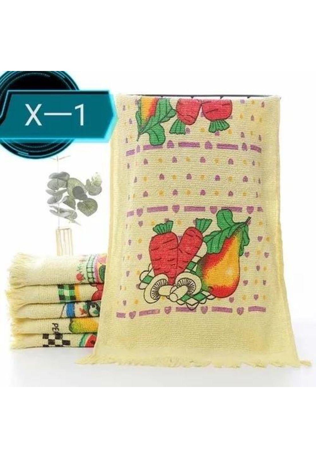 Set de 12 paños de cocina con fleco, toalla estampada-4