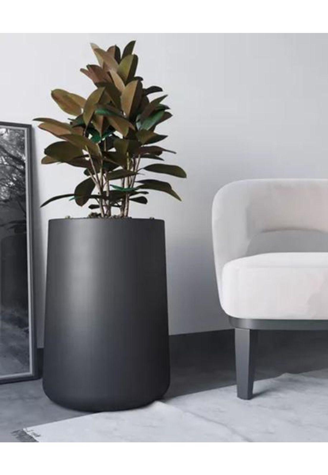 Macetero Grande Plástico Amalfi Modelo Gota N55 60L Negro-2