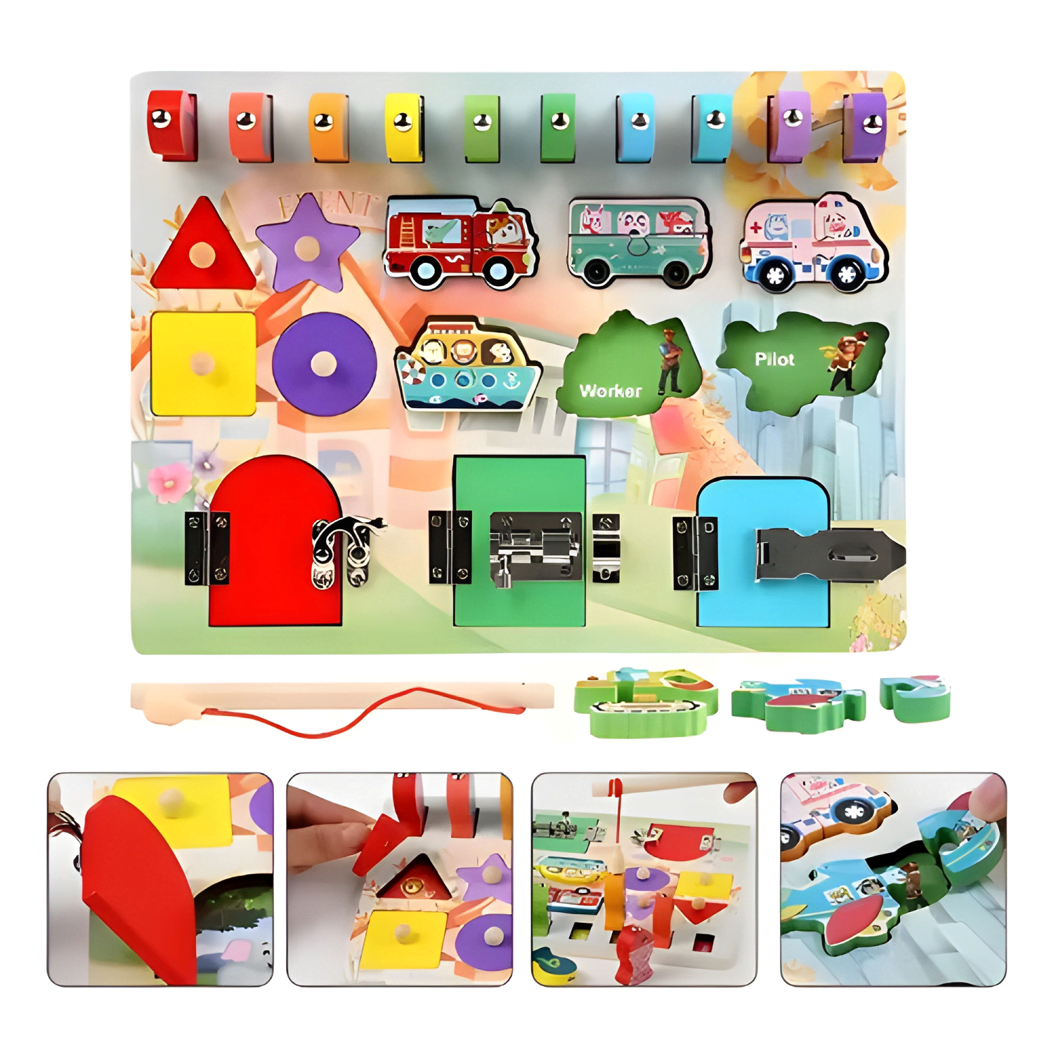 Tablero montessori pesca y encaje juguete sensorial niños-1