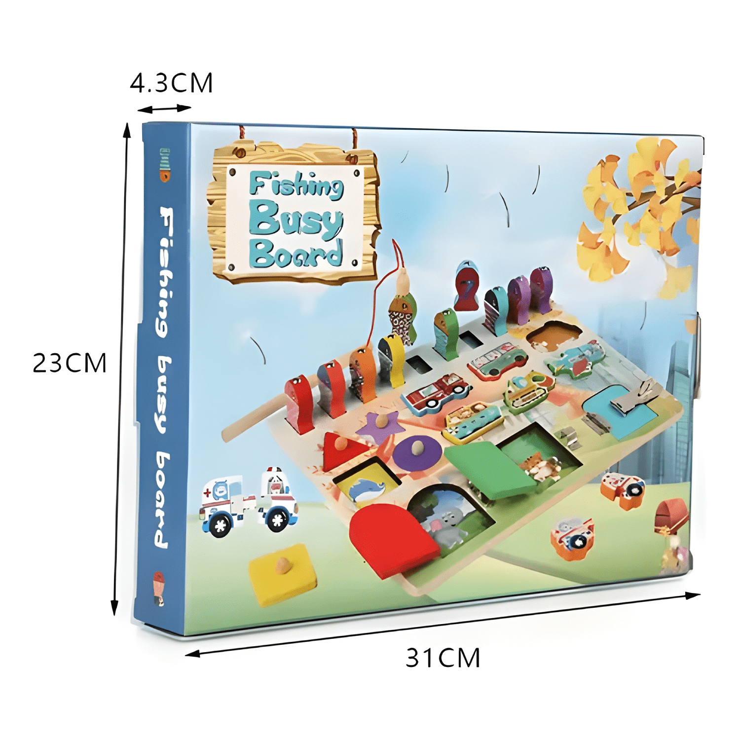 Tablero montessori pesca y encaje juguete sensorial niños-2