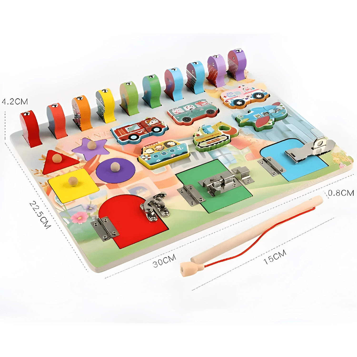 Tablero montessori pesca y encaje juguete sensorial niños-3