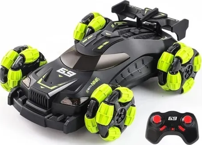 auto rc sensor movimiento gesto spray verde-0