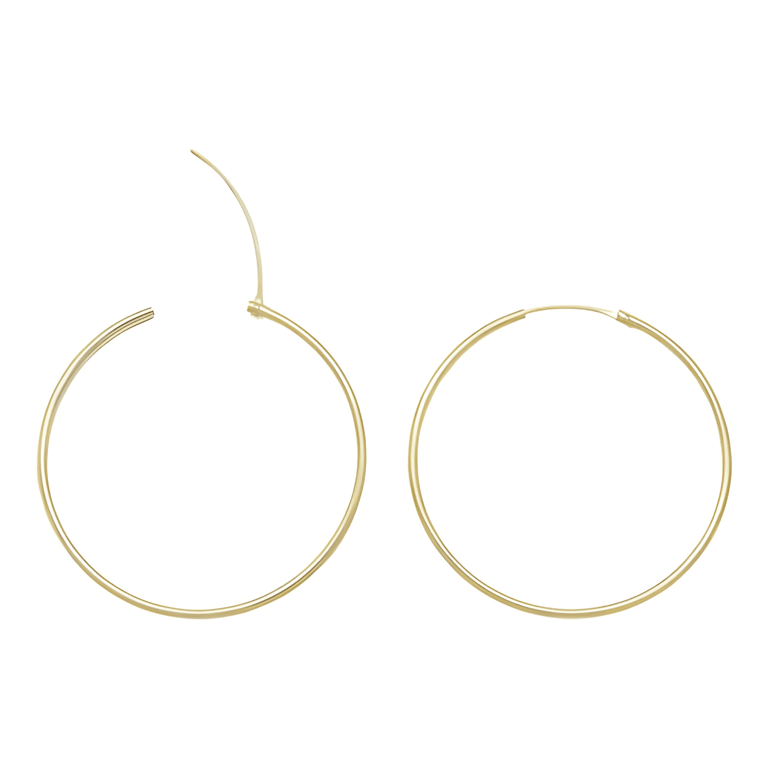 Aros Argolla De Plata 925 Baño Oro 18k 50mm Regalo Mujer #2-2