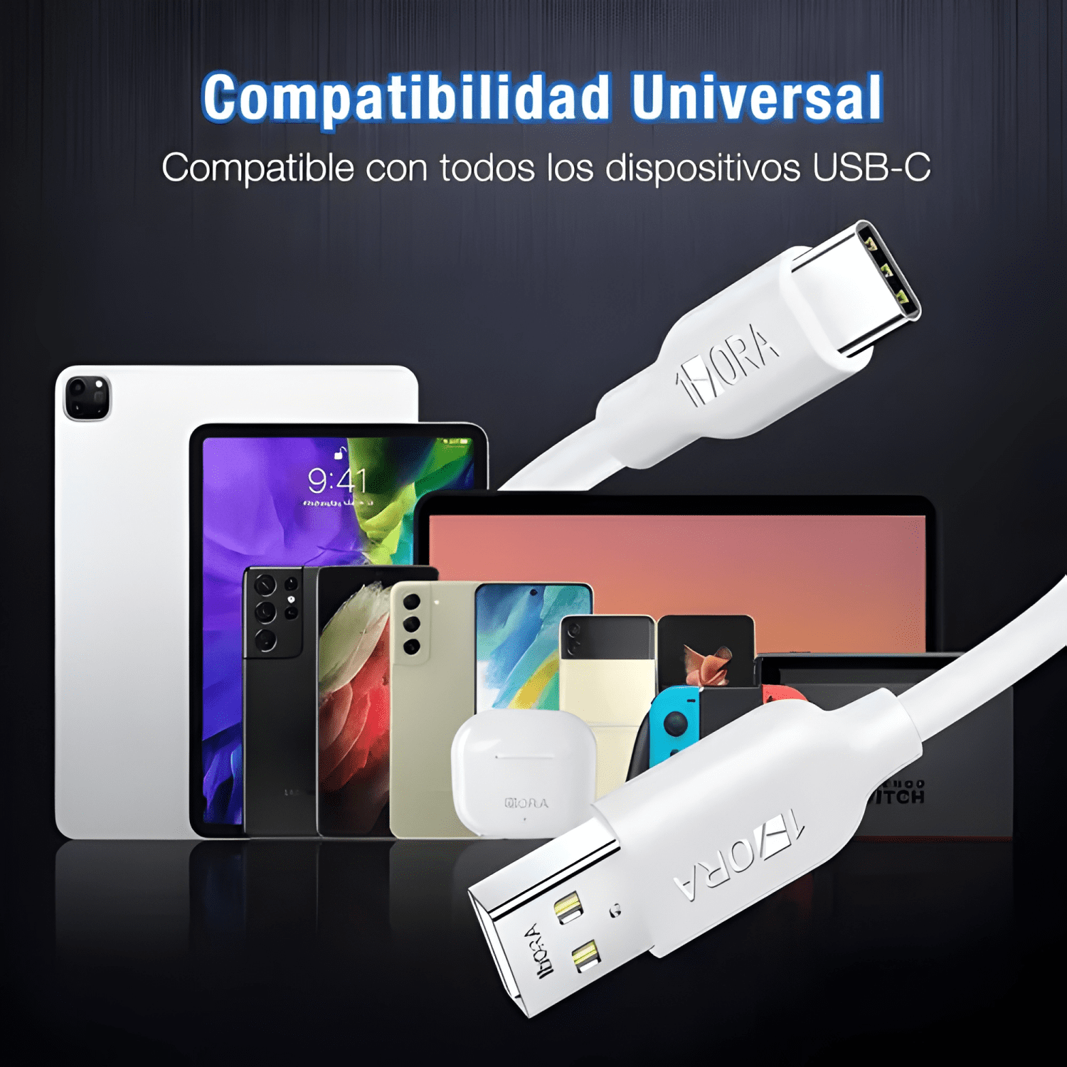 Cable USB tipo c 3 a 1m carga rápida cable de datos-1
