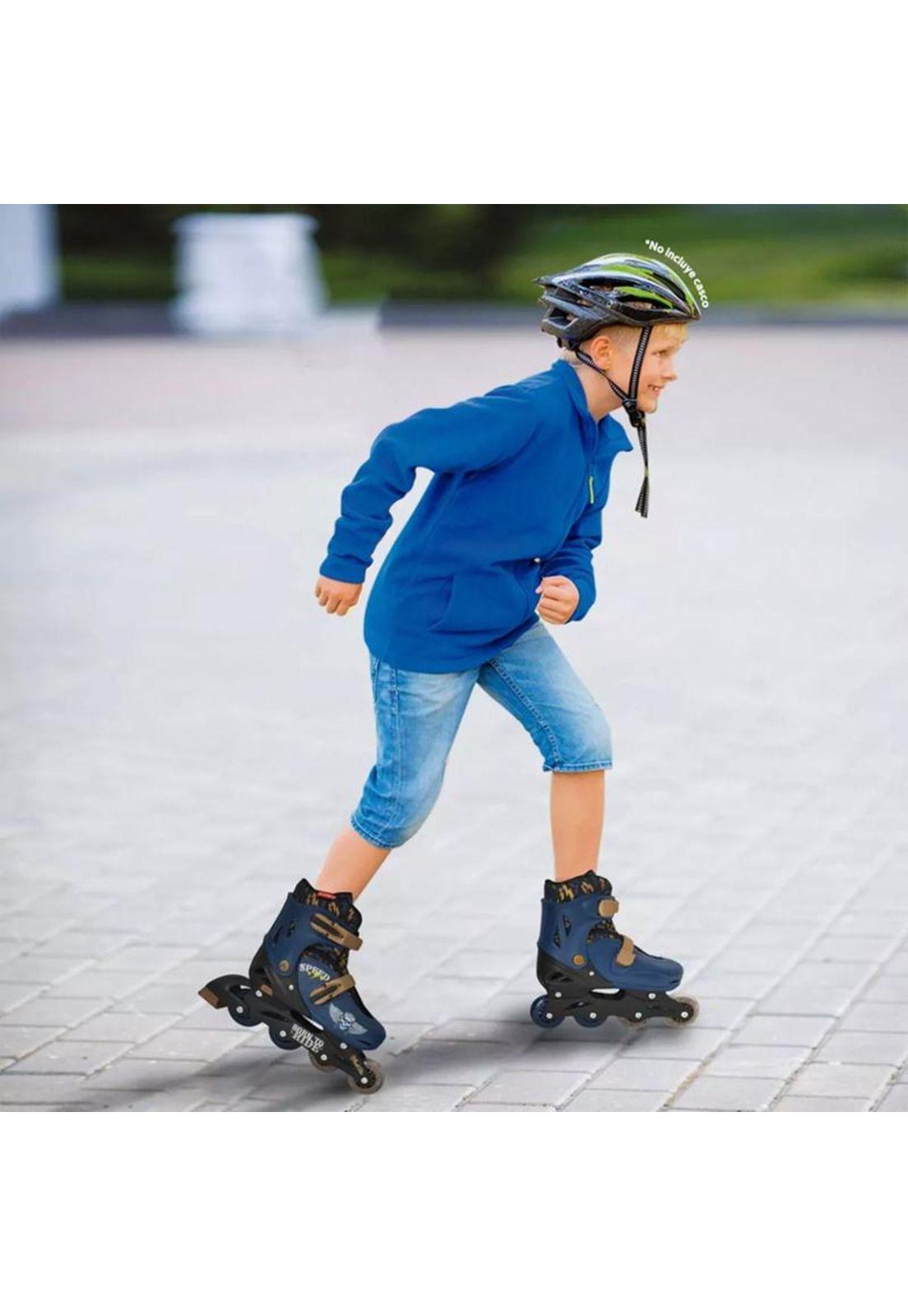 Patines en línea con luces ajustables T 34-37, azul-3