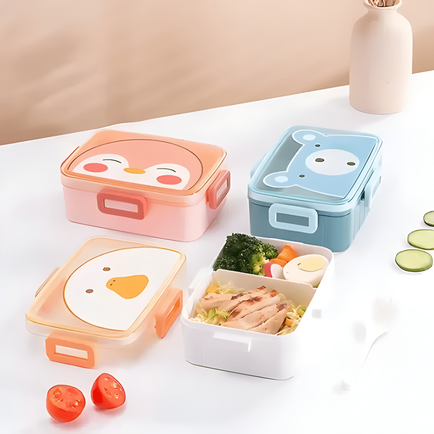 Tupper hermético plástico con compartimentos 850 ml-1