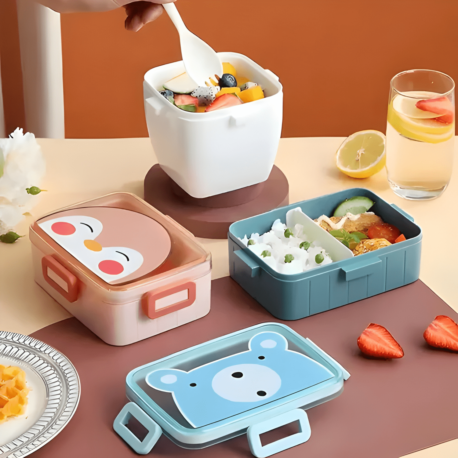 Tupper hermético plástico con compartimentos 850 ml-2