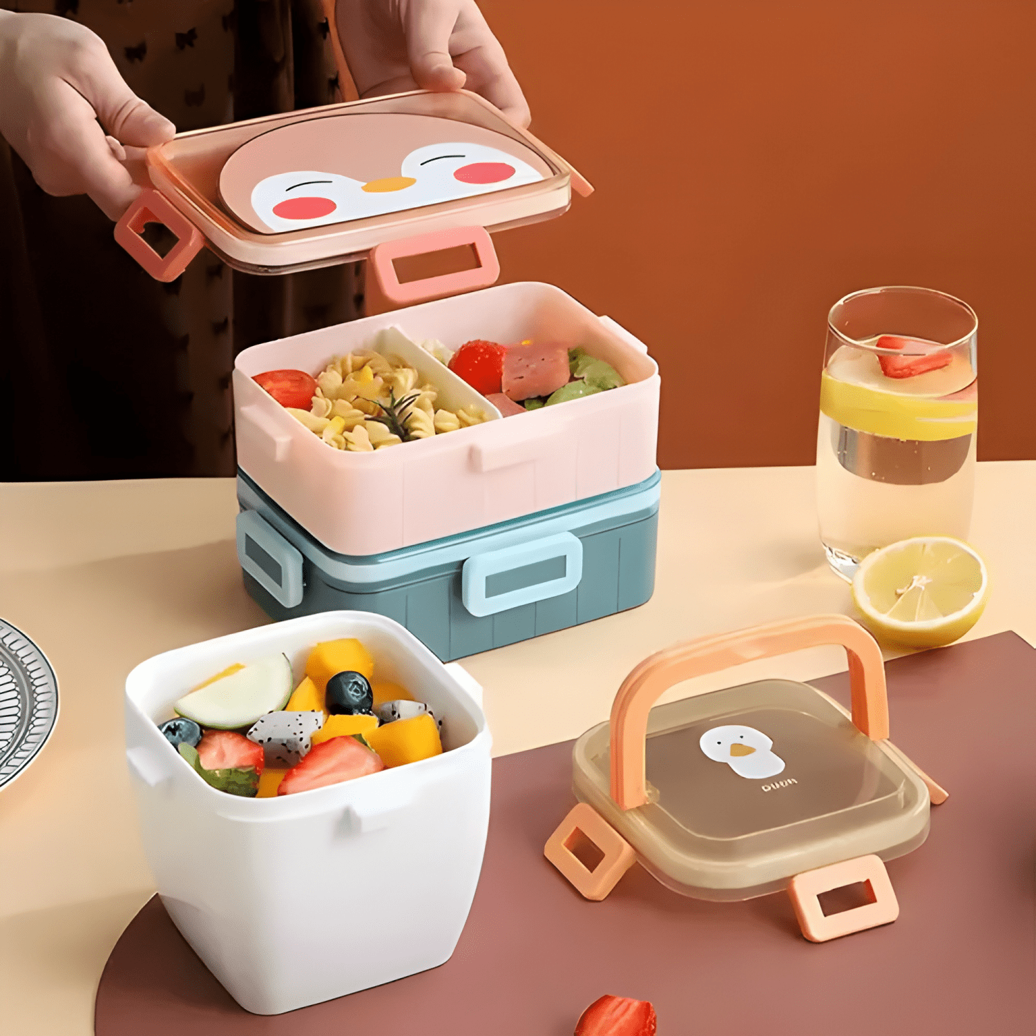 Tupper hermético plástico con compartimentos 850 ml-3