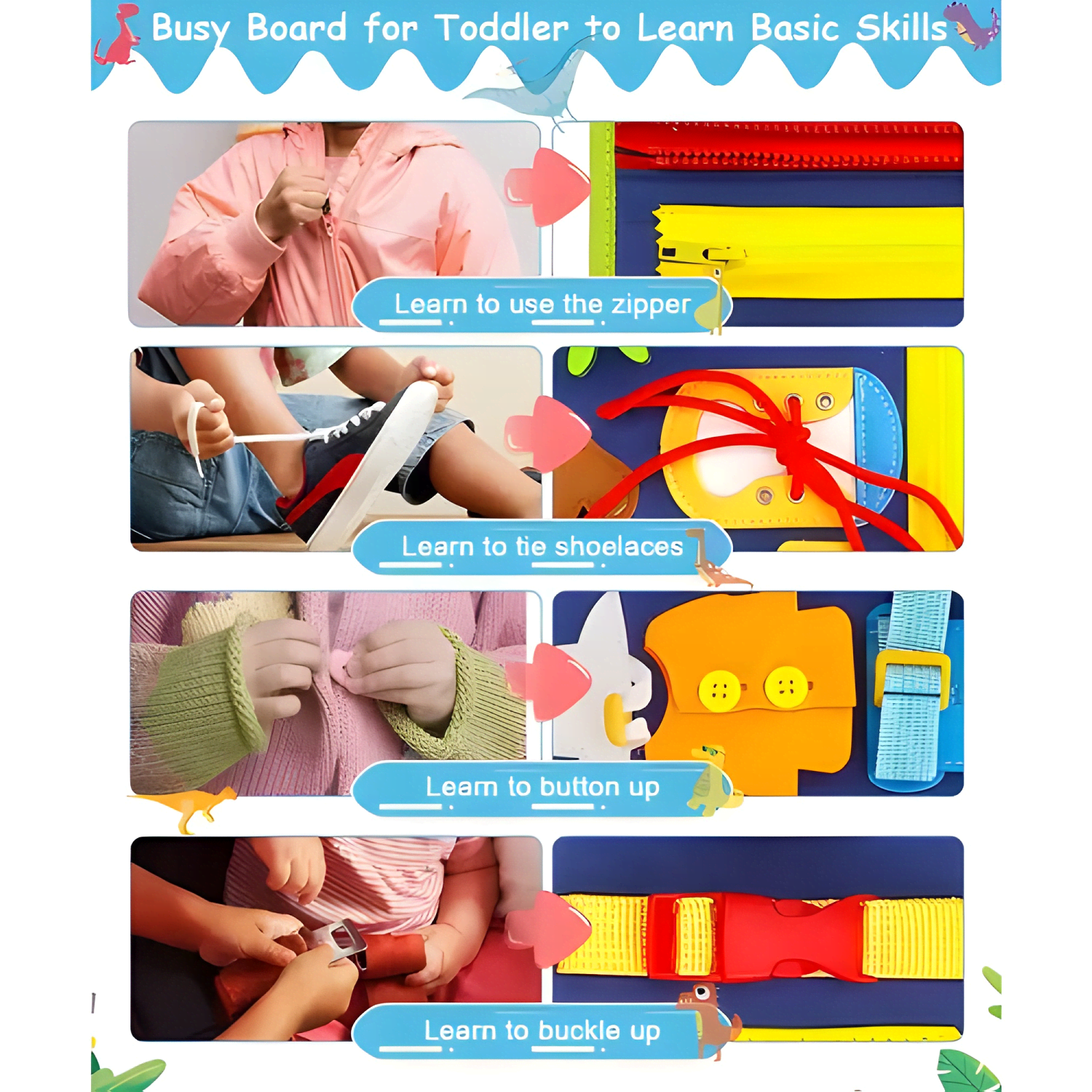Tablero sensorial del oso montessori para niños pequeños #1-2