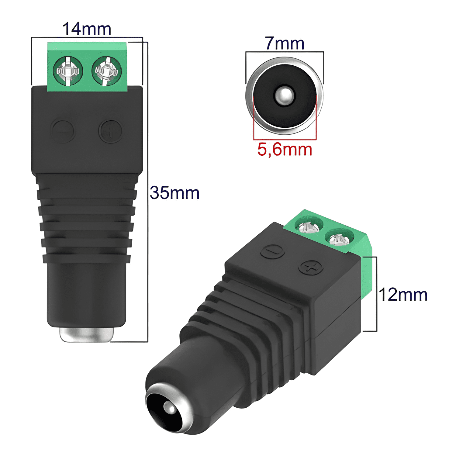 Pack 4 Video Balun 8mp y 4 Par Conectores Dc-1
