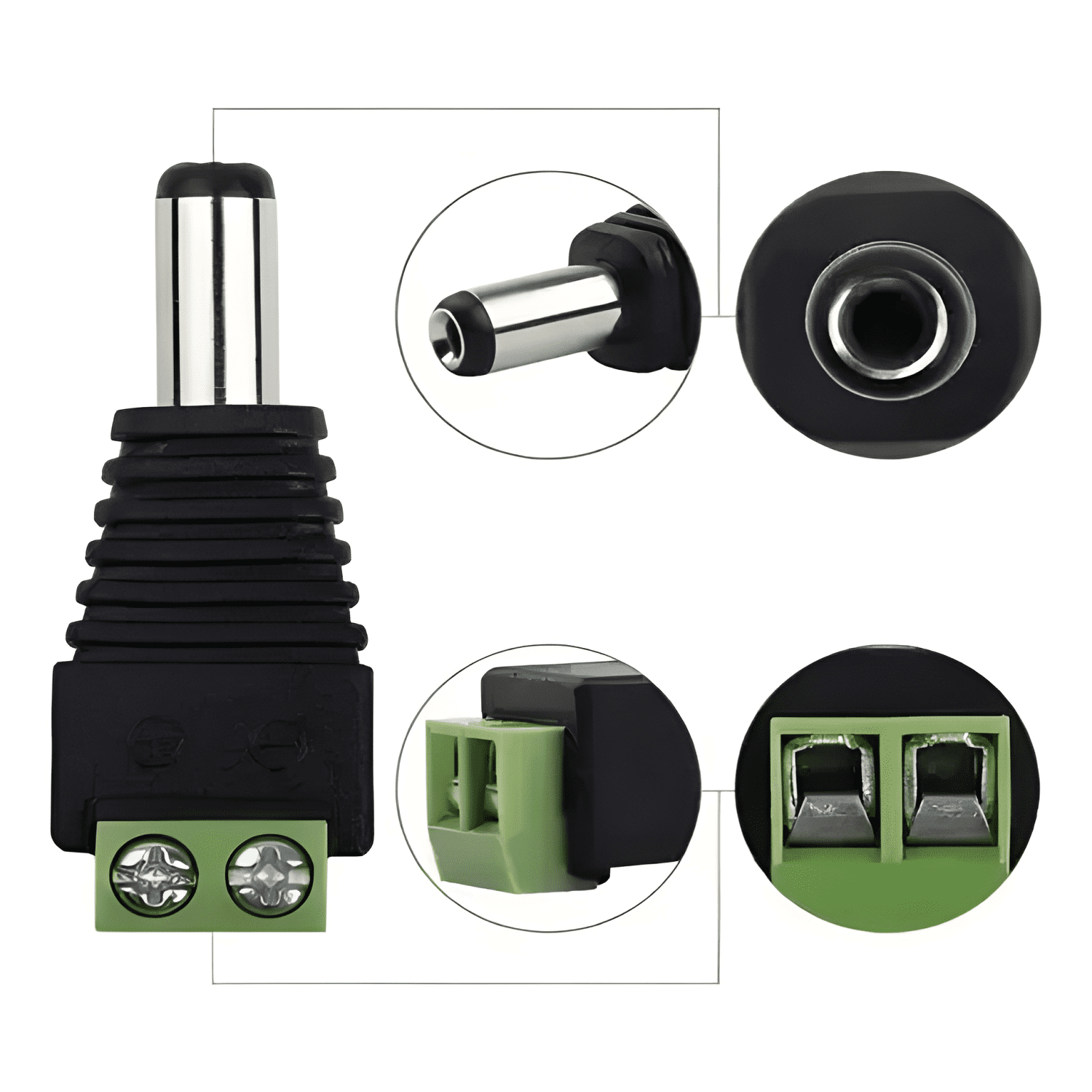 Pack 4 Video Balun 8mp y 4 Par Conectores Dc-2