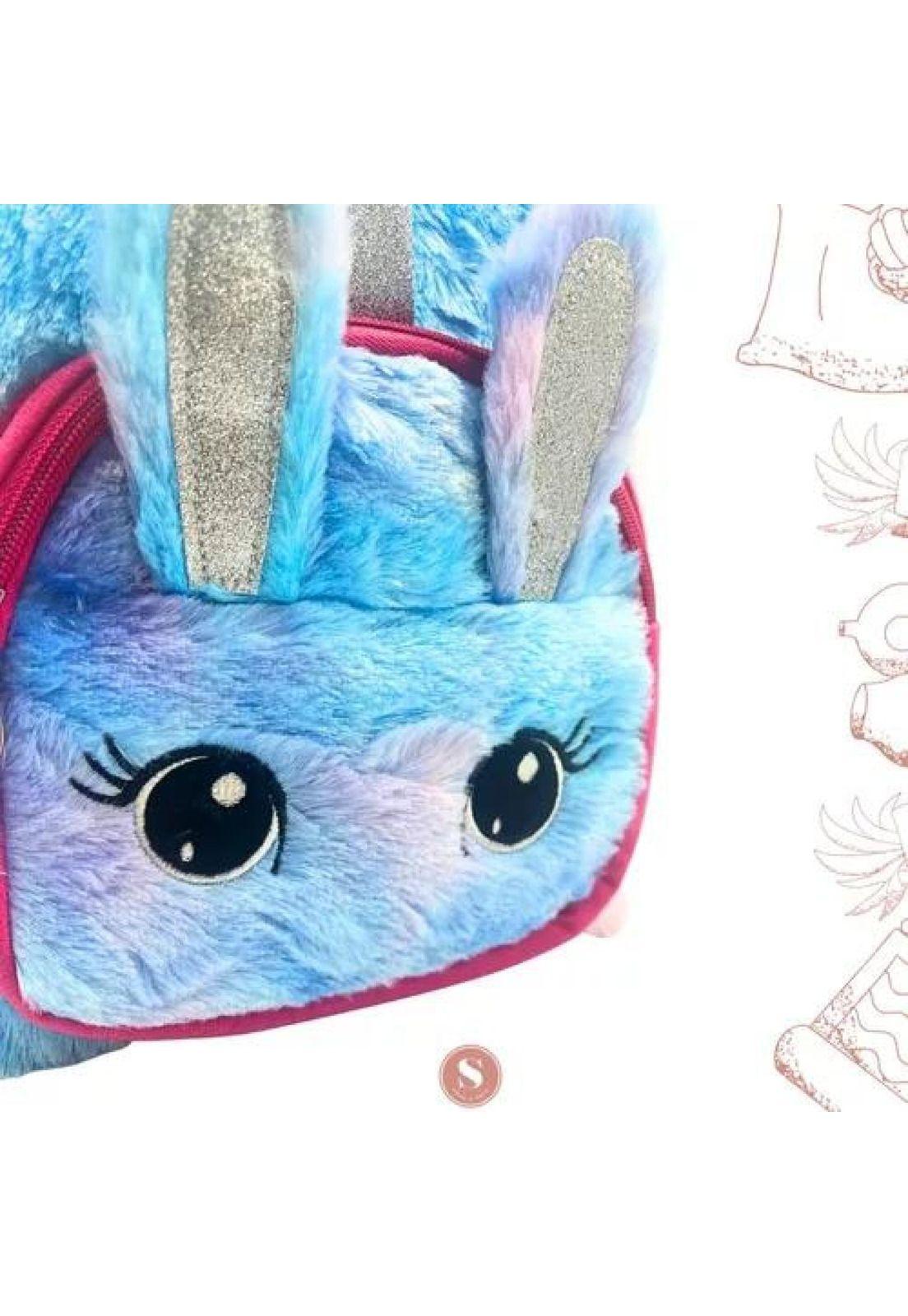 Mochila unicornio Kawaii, niña, infantil, peludita-2