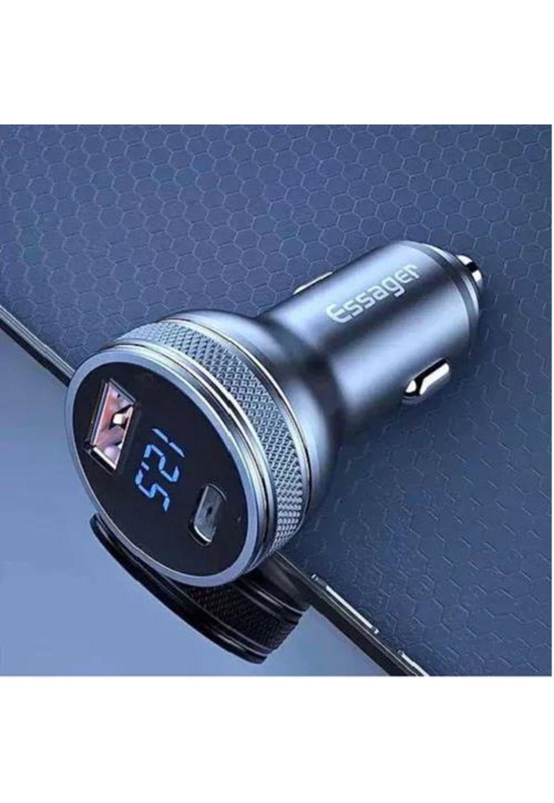 Cargador auto Essager carga rápida 36W tipo USB y tipo C negro-2
