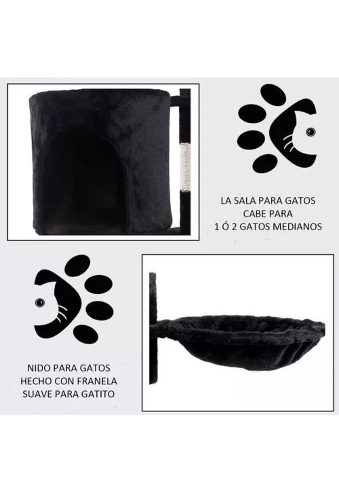 Rascador tipo árbol gatos - niveles interactivo color gris-3