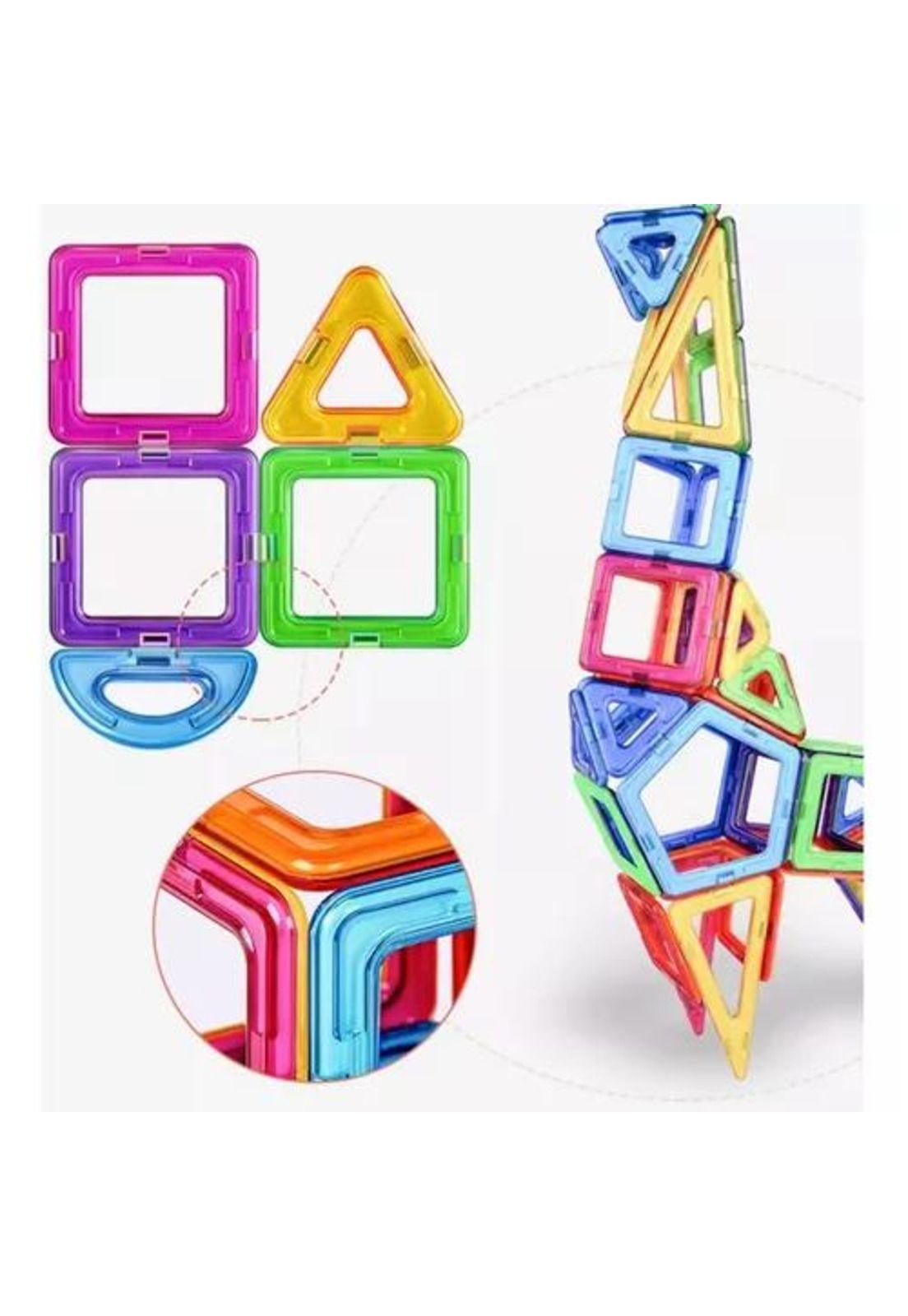 Bloques de construcción magnéticos 3D, set de 84 piezas multicolor-0