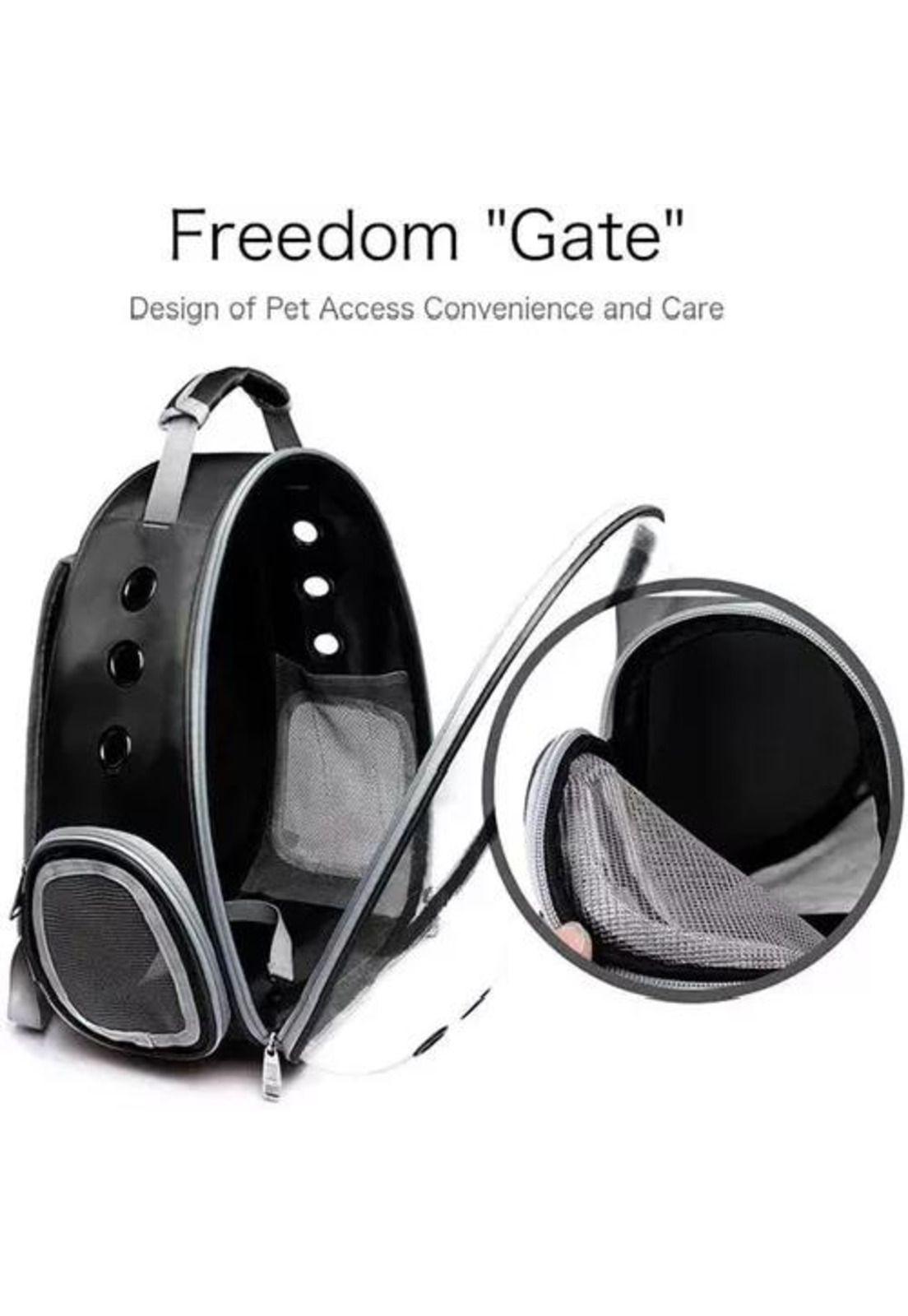 Bolsa de viaje para gatos mochila transparente mascotas negro-2