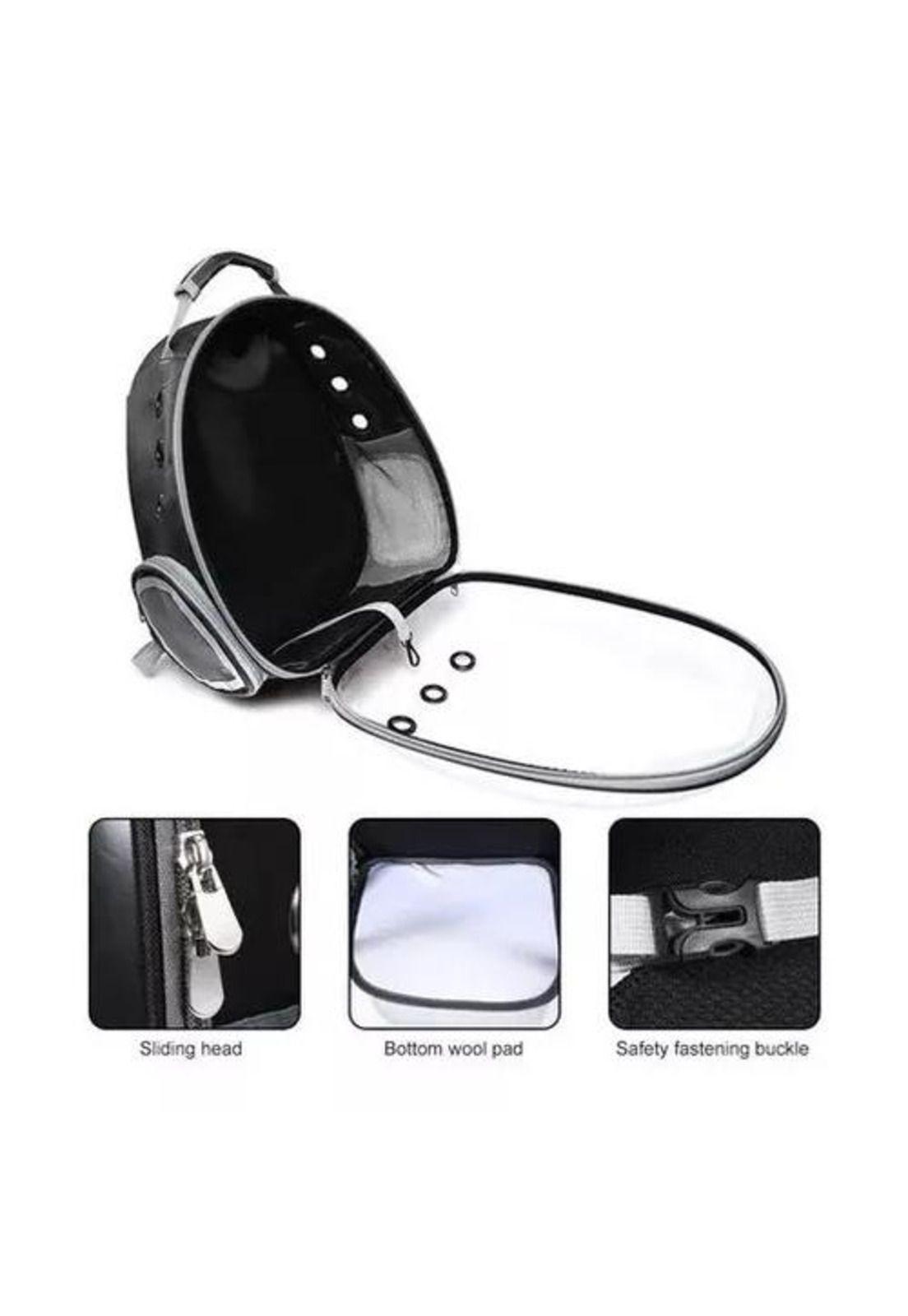 Bolsa de viaje para gatos mochila transparente mascotas negro-6