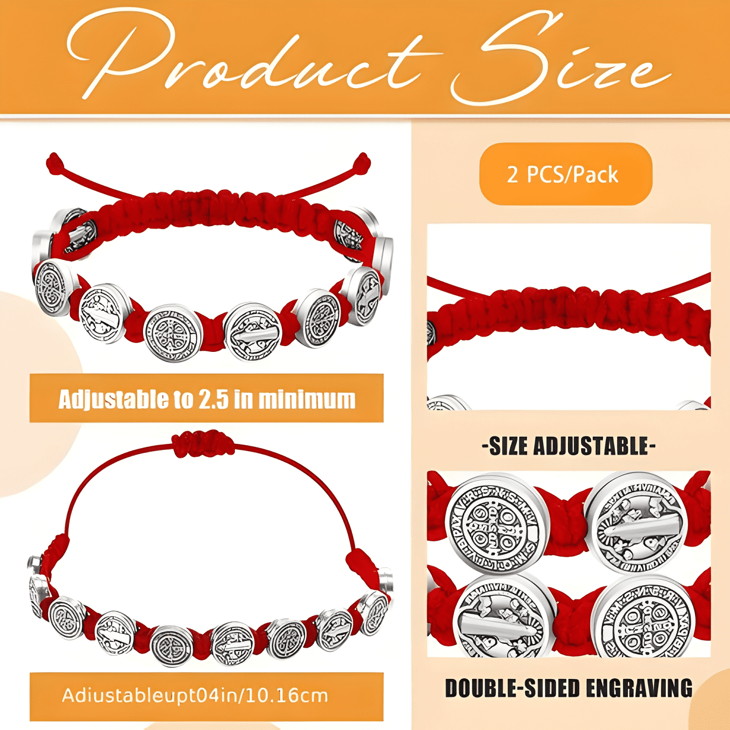 2 piezas pulseras san benito proteccion buena suerte regalo-2